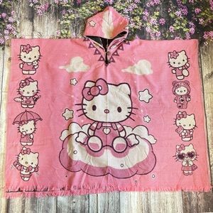 Pink Hello Kitty Hooded Poncho